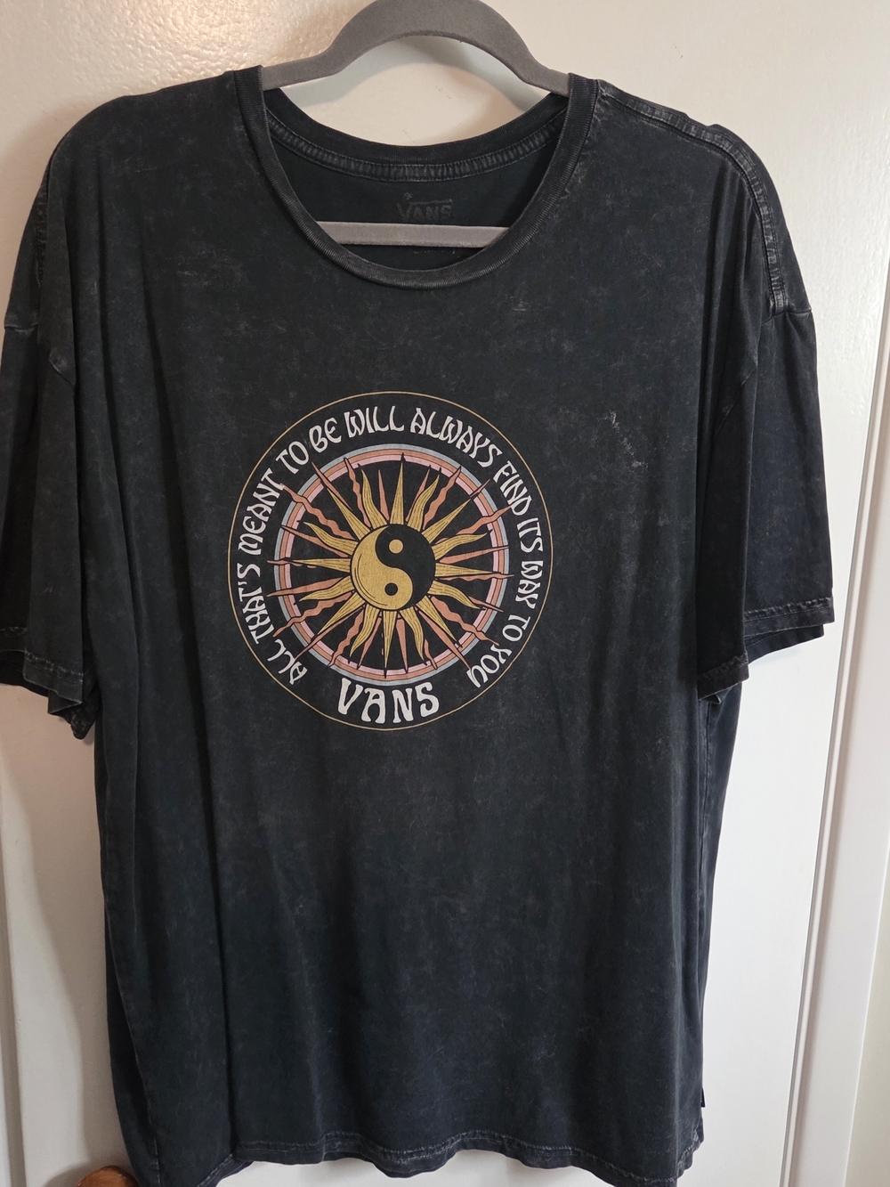 Vans Black Graphic Yin-Yang Sun Short Sleeve Tee